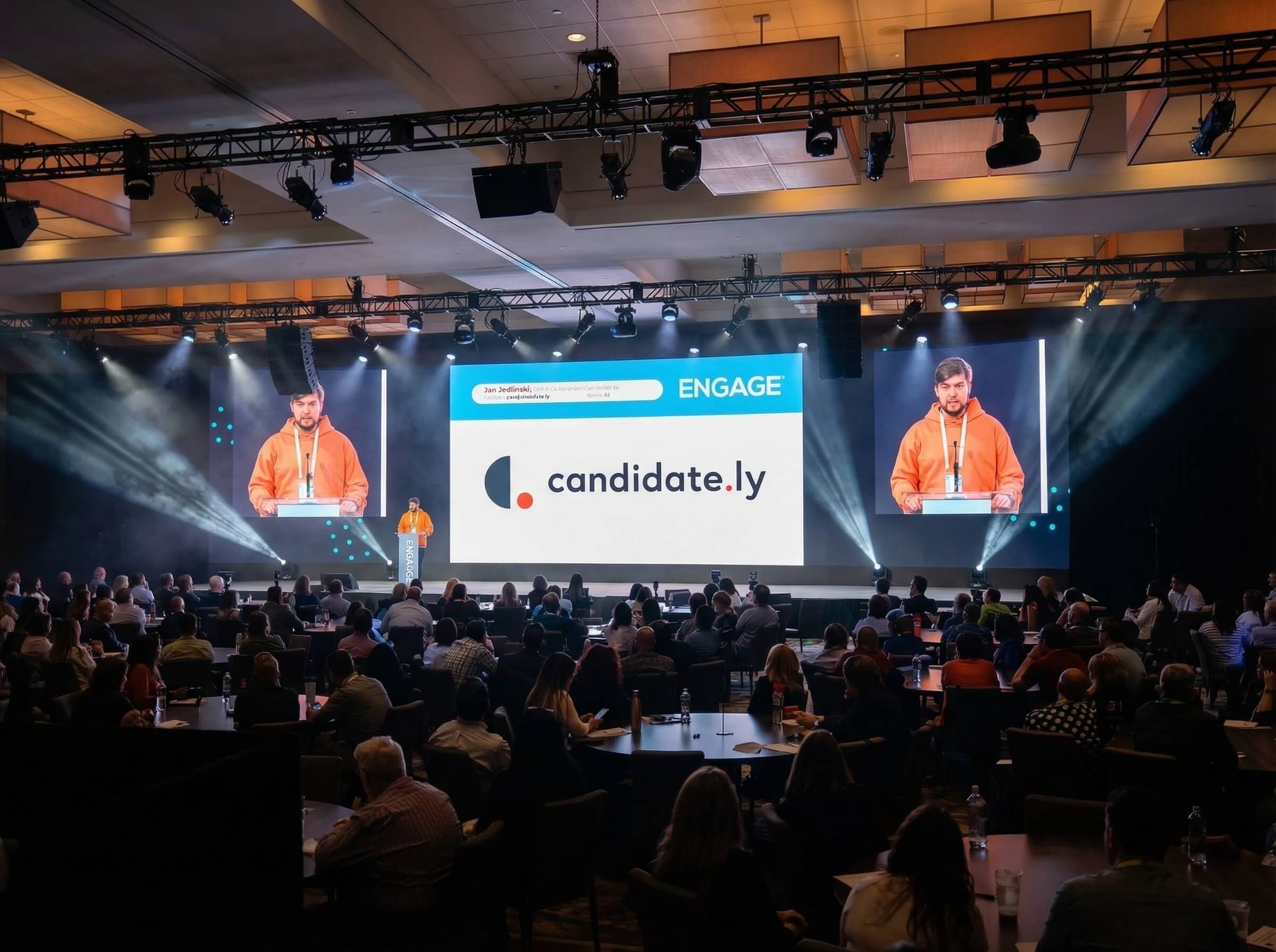 Jan Jedlinski, CEO of Candidately, speaking at the Bullhorn Engage conference in Boston